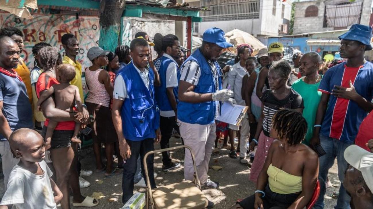A mobile clinic at Place Clercine, Tabarre