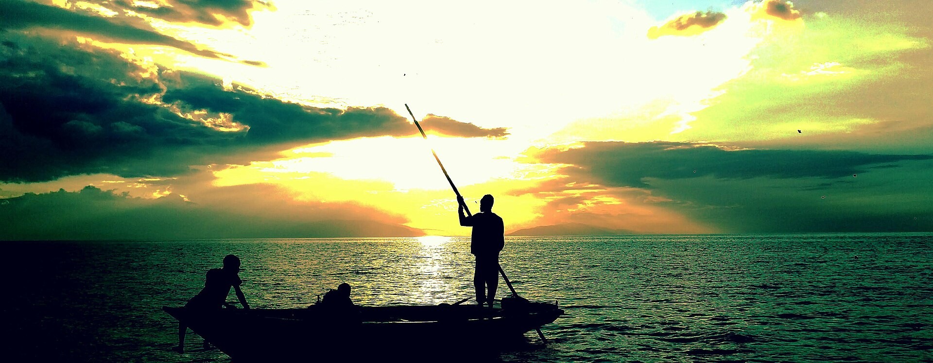 Sunset on the coast of Haiti