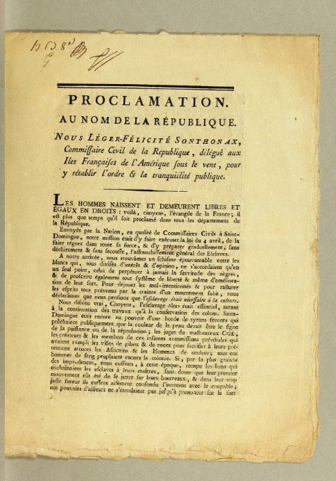 Proclamation, 1793
